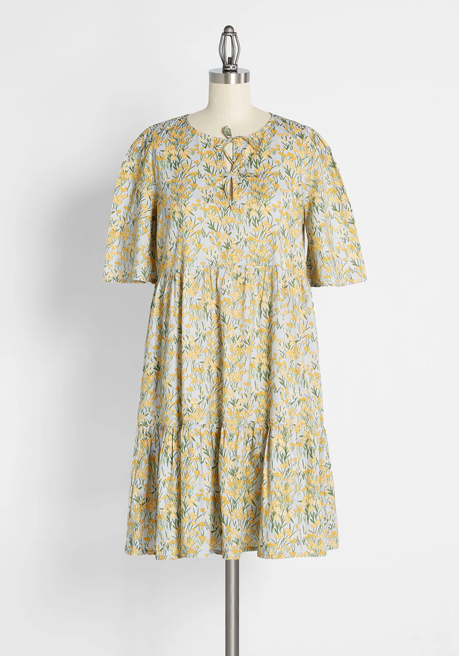 Sweet and Tender Blossoms Babydoll Dress - Olabens