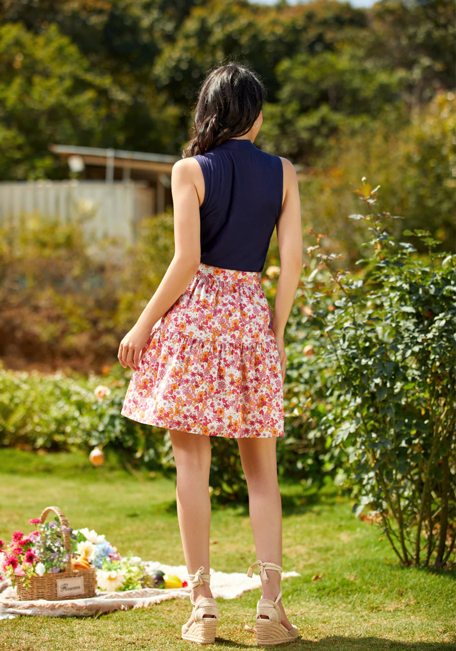 Dolls On Parade Tiered Skirt - Olabens