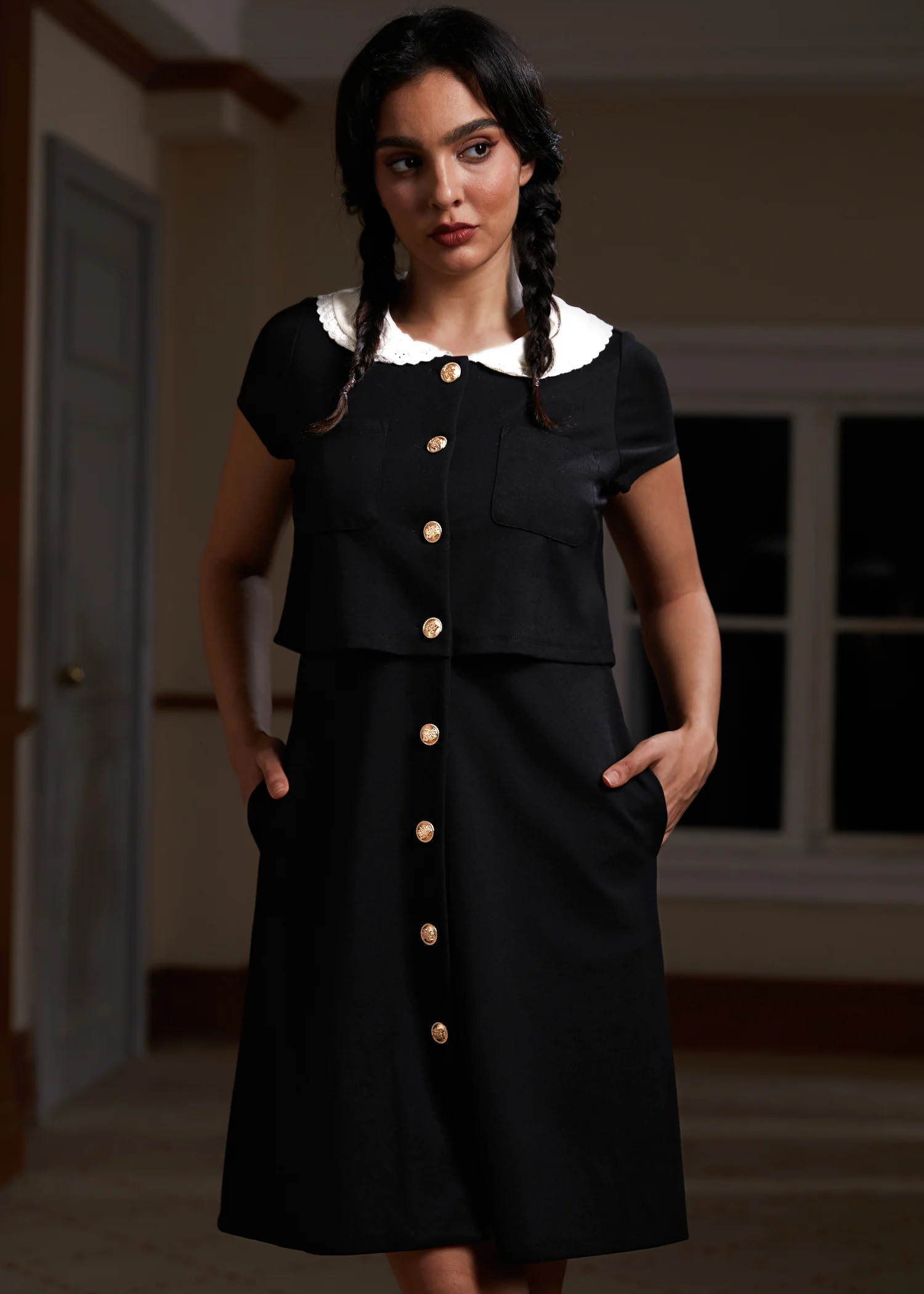 Falling for the Fall Equinox Collared Dress - Olabens