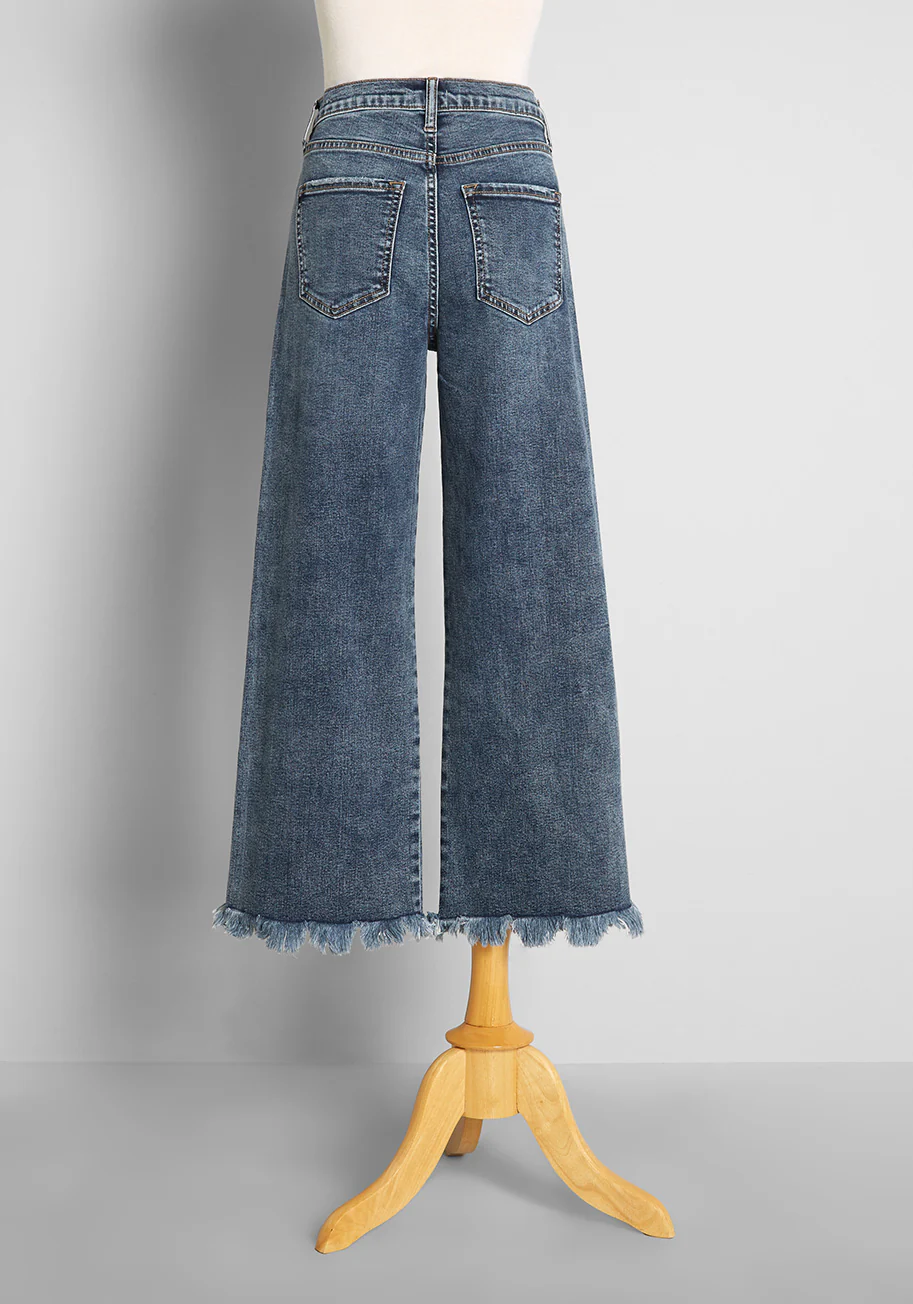 The Way We Tore Cropped Wide-Leg Jeans - Olabens