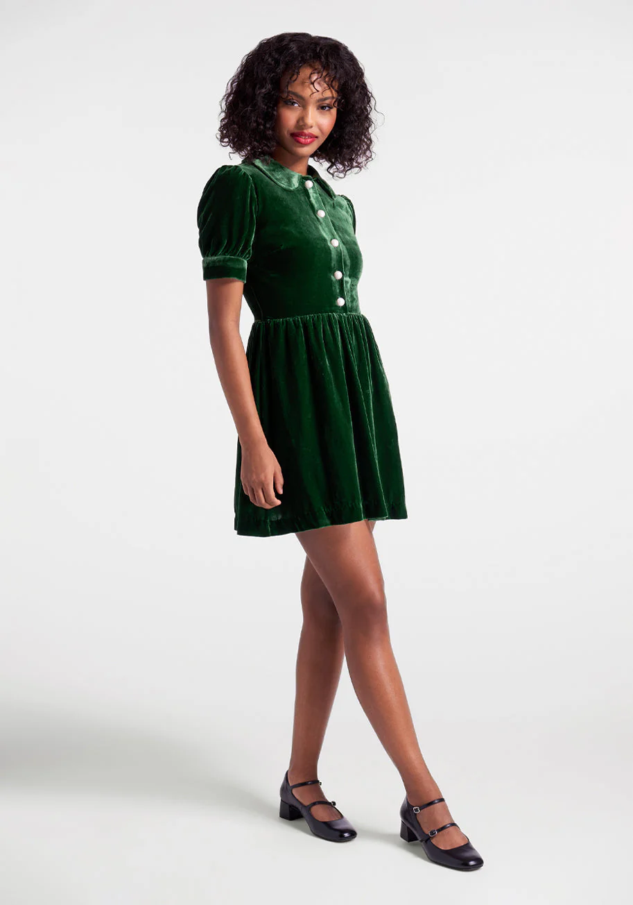 Such A Stunner Velvet Shirt Dress - Olabens