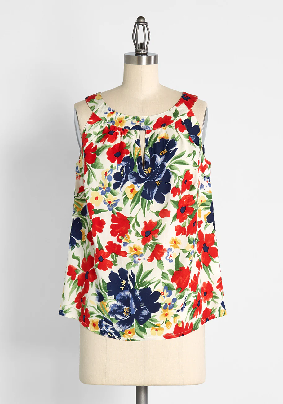 Blooming In the Breeze Sleeveless Top - Olabens