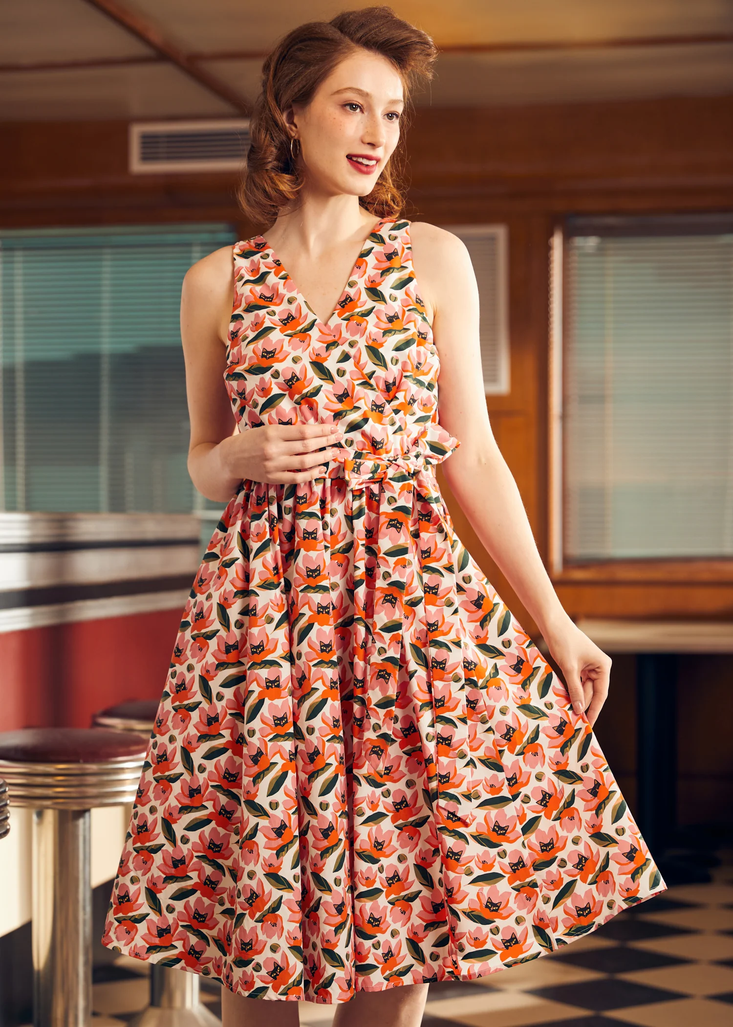 Instant Energy Faux-Wrap Dress - Olabens