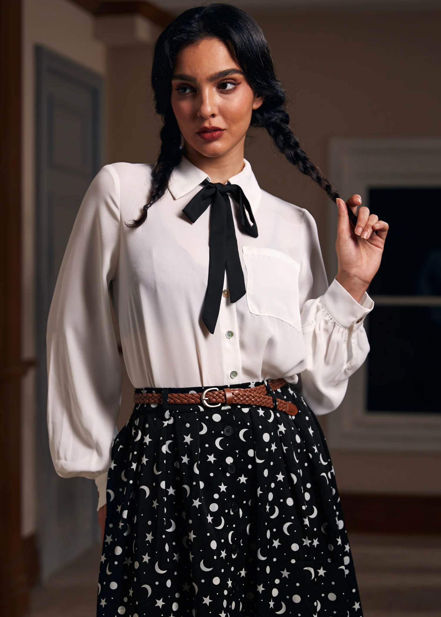 Enchanted Evening Collared Blouse - Olabens