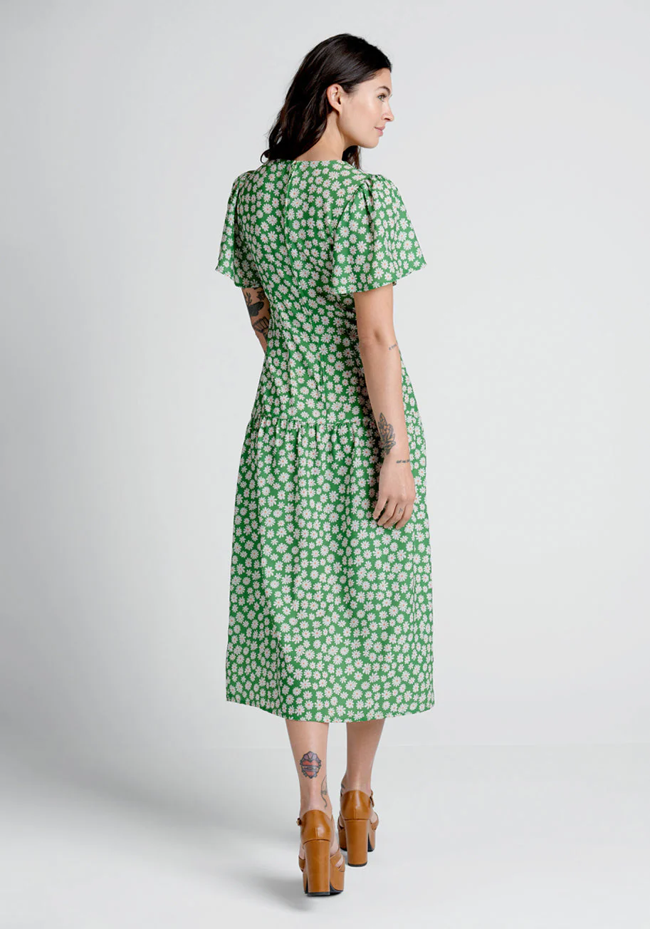 Touch Grass and Smile Midi Dress - Olabens