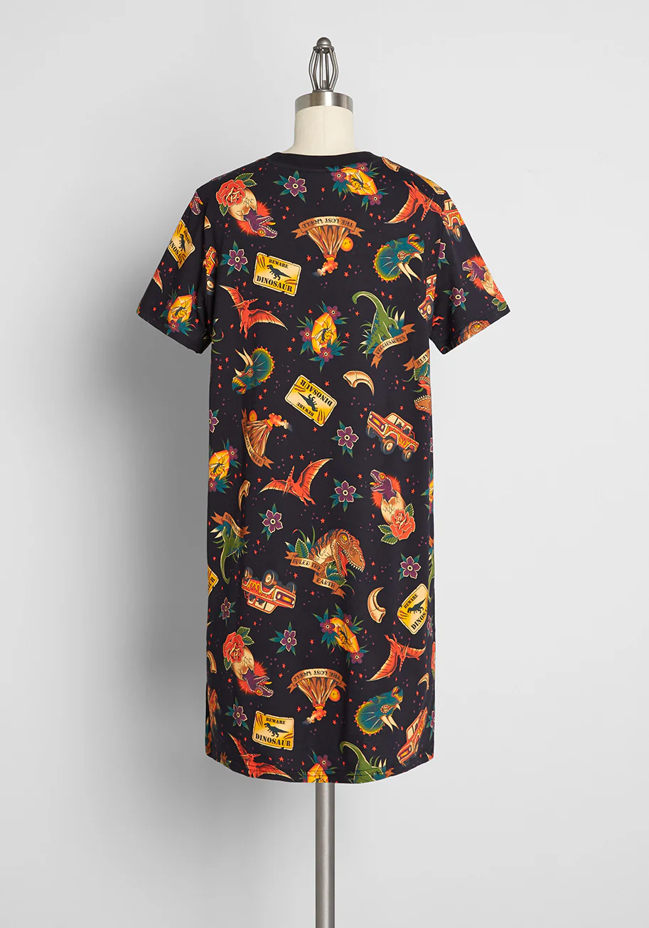 Cruising Through Time T-Shirt Dress - Olabens