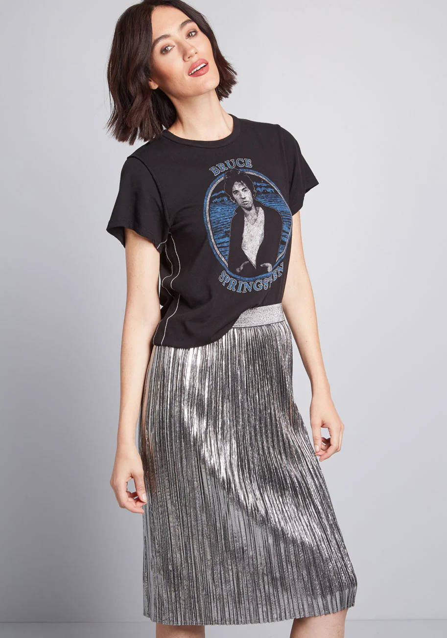 Fold Accountable Pleated Midi Skirt - Olabens