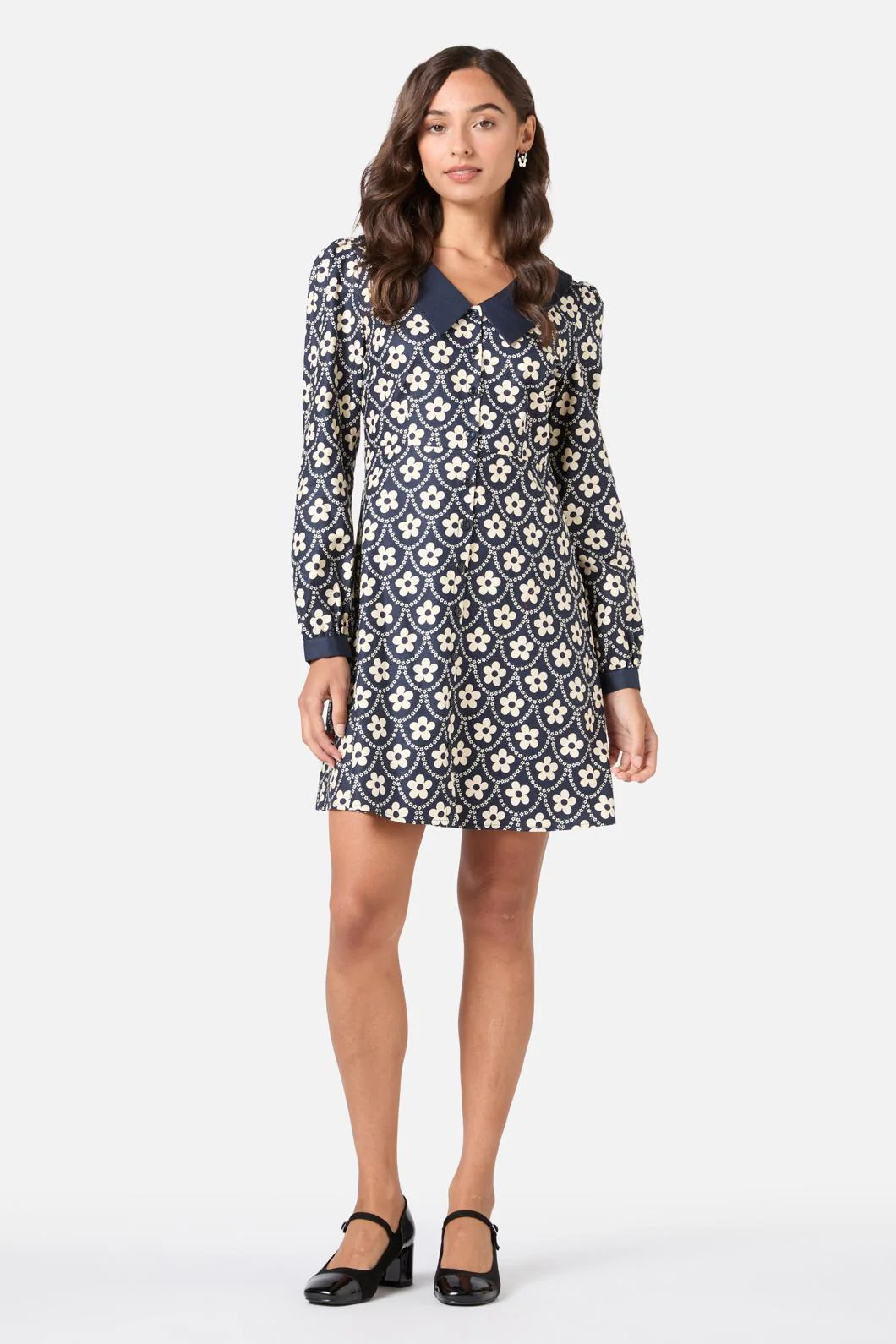 Megan Cute Collar Mini Dress - Olabens