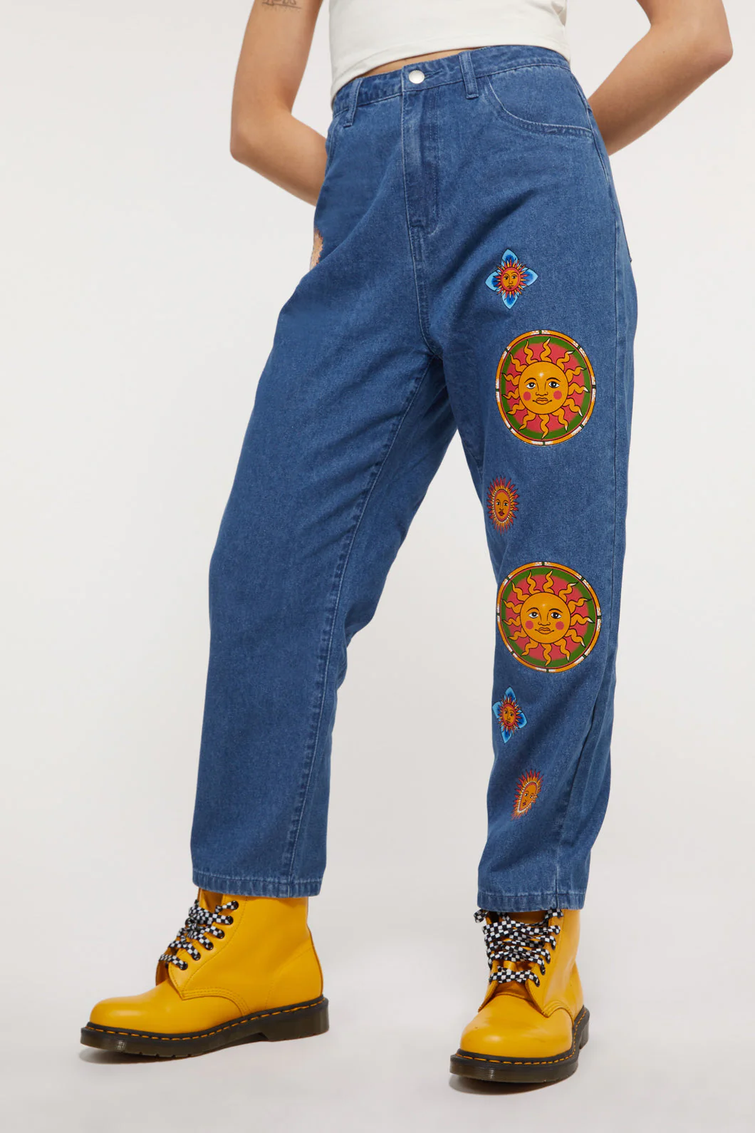 Denim Sun Print Jean - Olabens