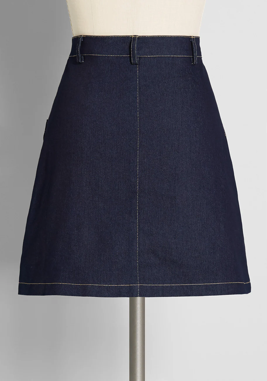 Forever Young in Rainbow Denim Mini Skirt - Olabens