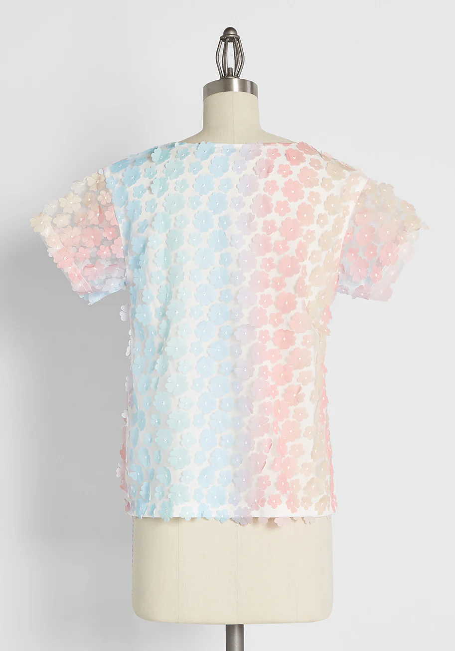 Spectacle in Petals Embellished Top - Olabens