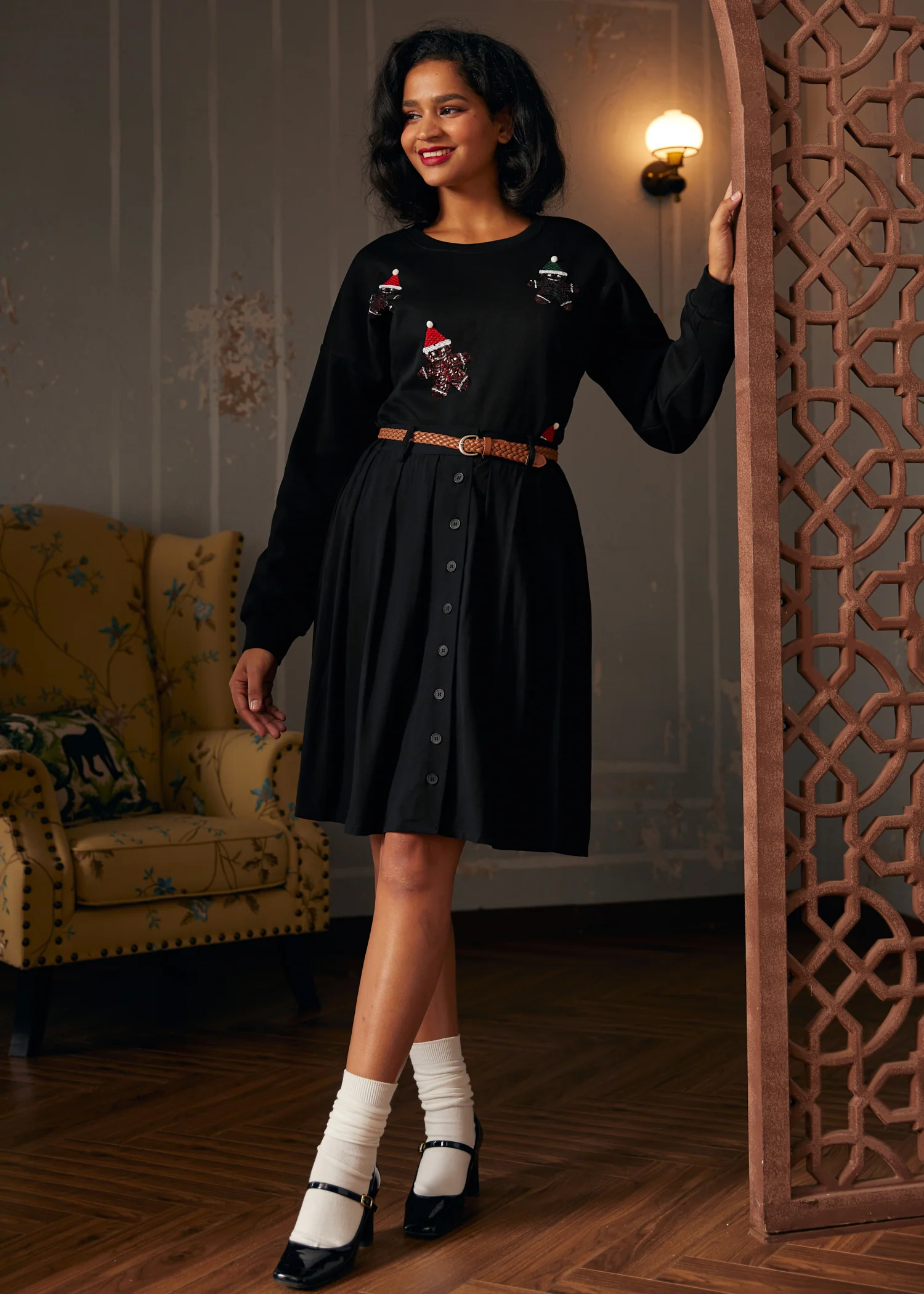 Whimsical Gingerbread Man Sweatshirt - Olabens