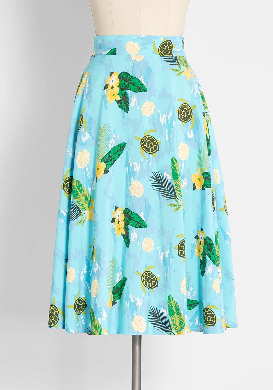 Isnyt x Collectif Sea Turtles, Ahoy! Swing Skirt - Olabens