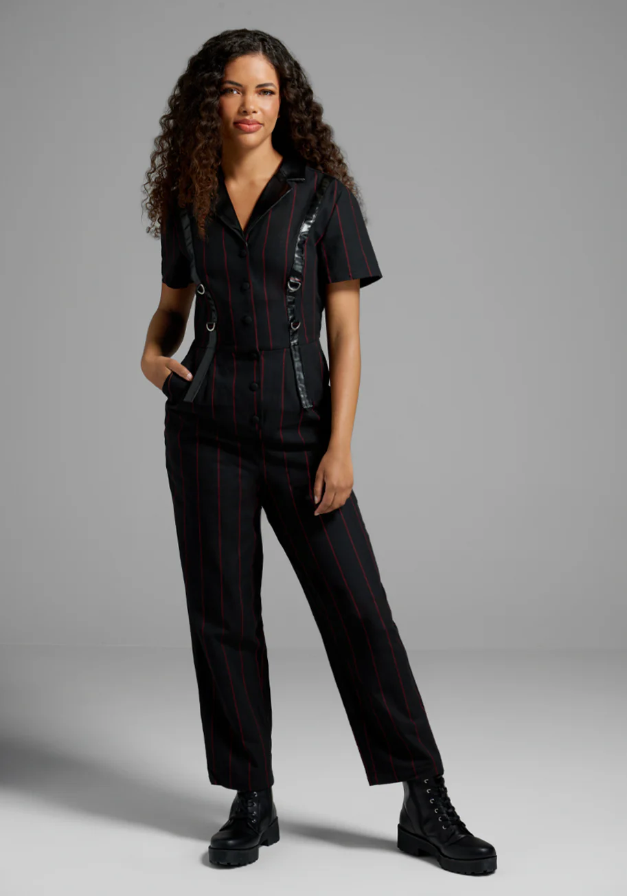 Harness The Power Pinstripe Jumpsuit - Olabens