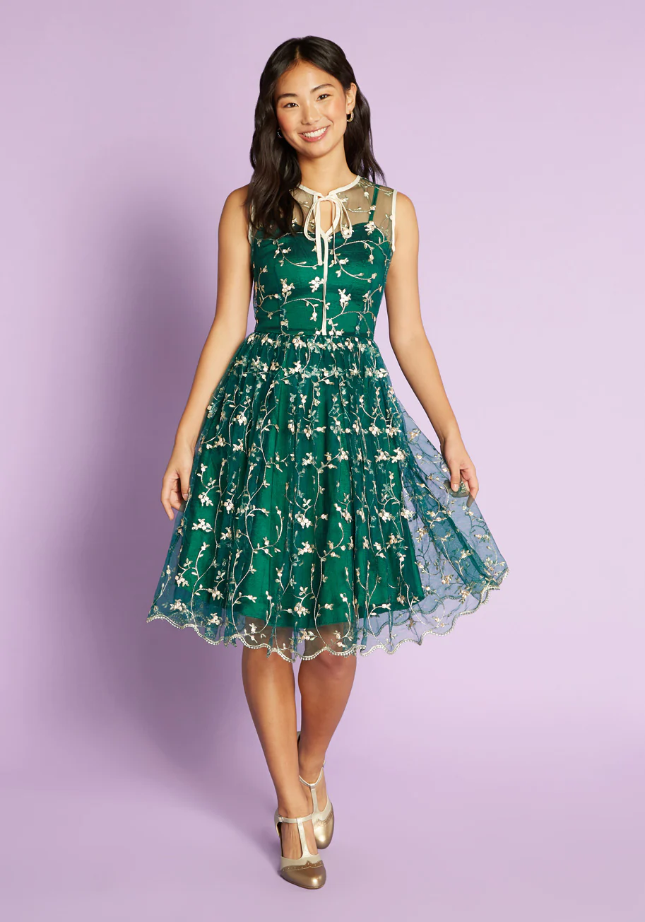 Dainty with Desire Fit and Flare Dress - Olabens