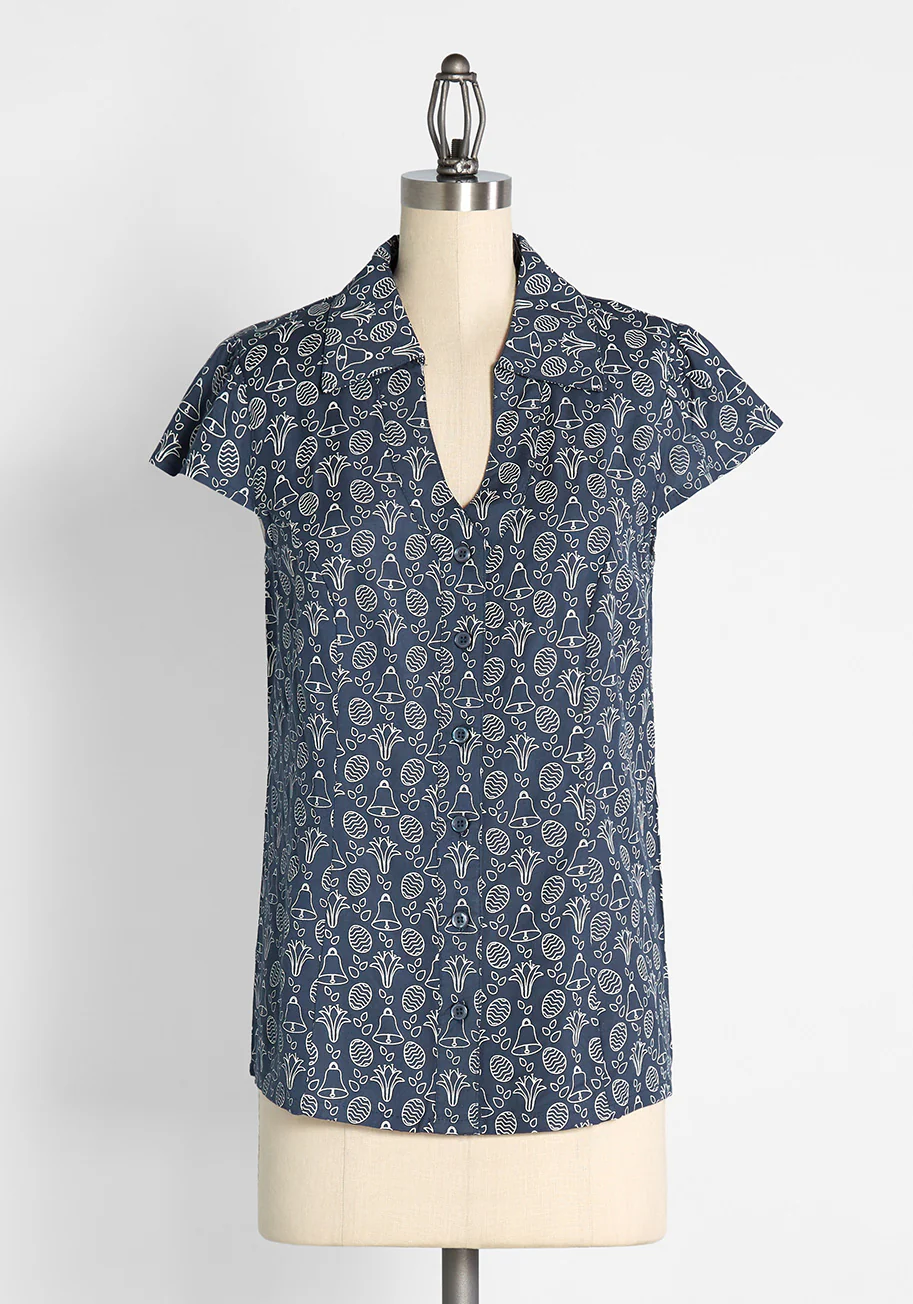 Bell Mannered Babe Button-Up Top - Olabens