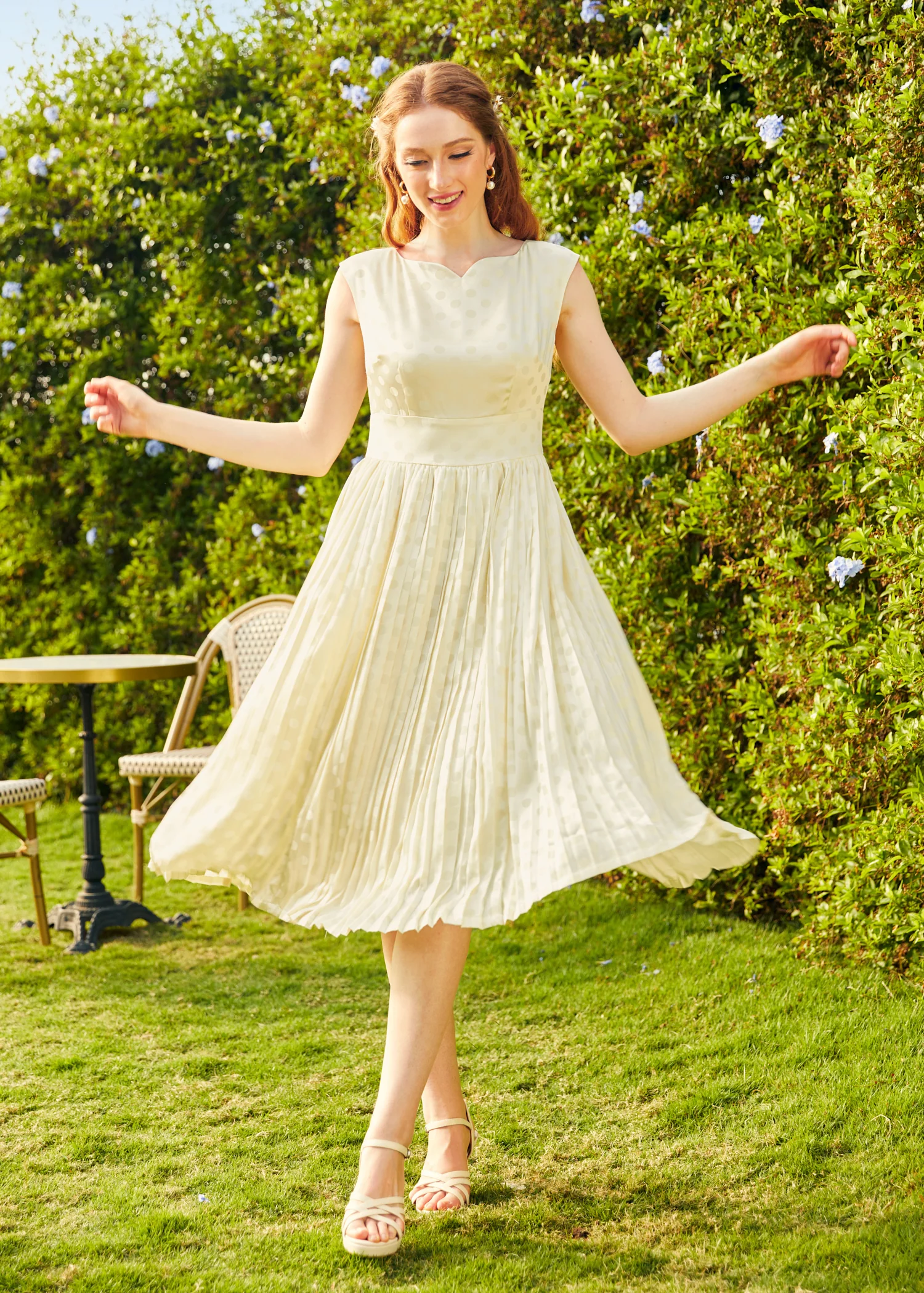 Always In My Dots Fit and Flare Dress - Olabens