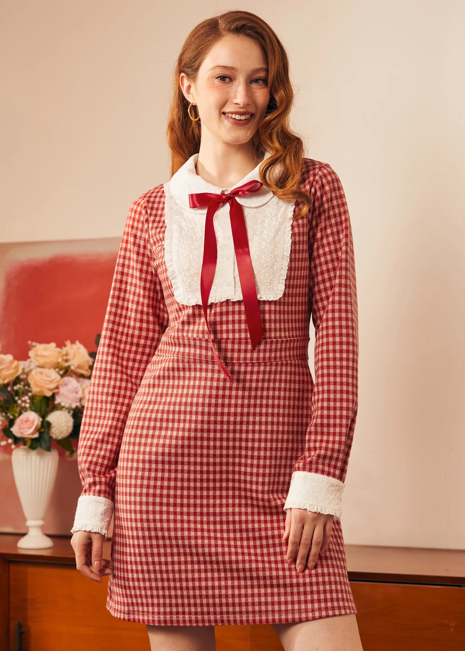 Vintage Vision Tie-Neck Dress - Olabens