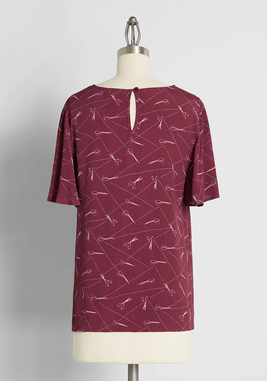 Makes My Heart Flutter Woven Top - Olabens