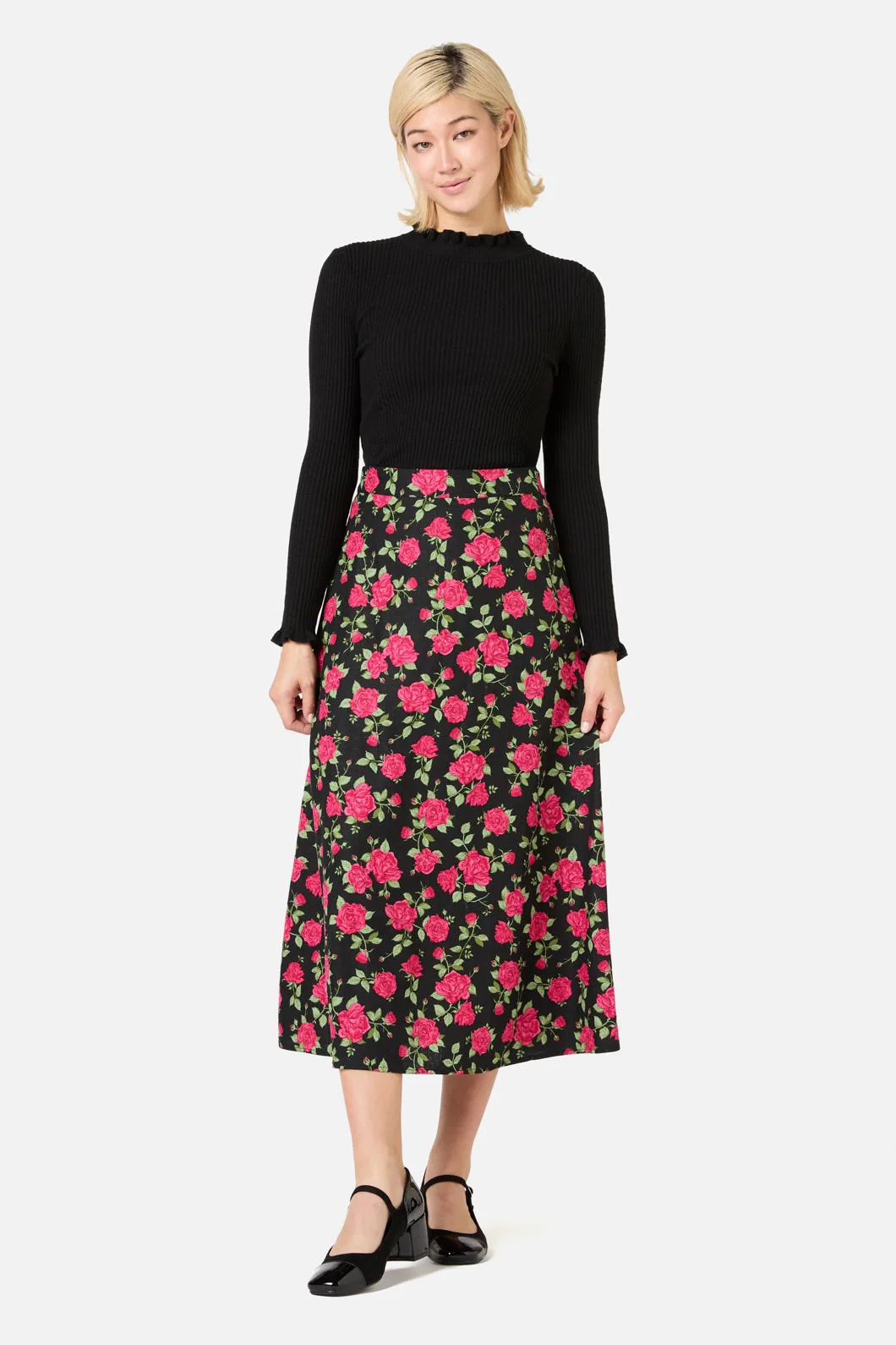 Winter Rose Midi Skirt - Olabens