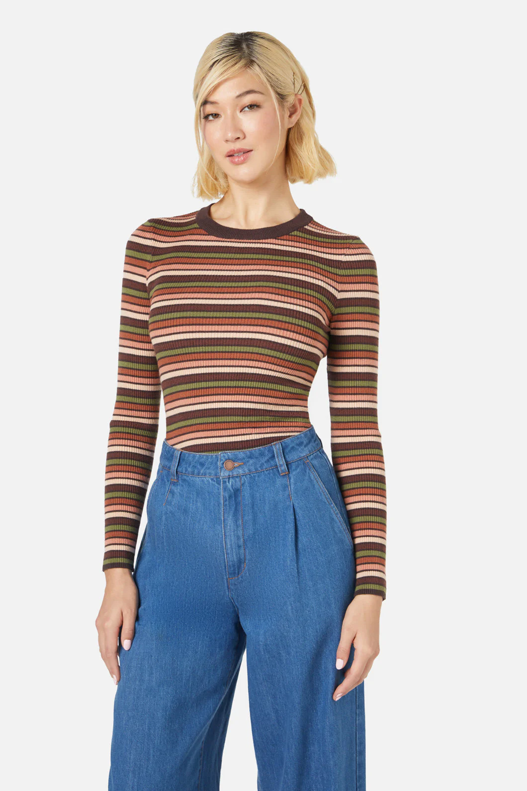 Darcy Stripe Knit Top - Olabens