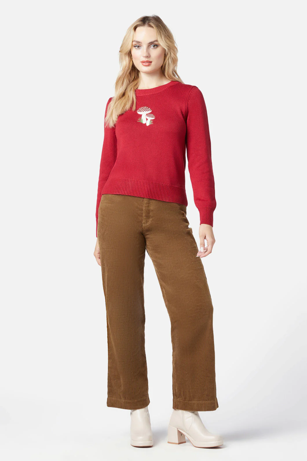 Mushroom Embroidered Sweater - Olabens