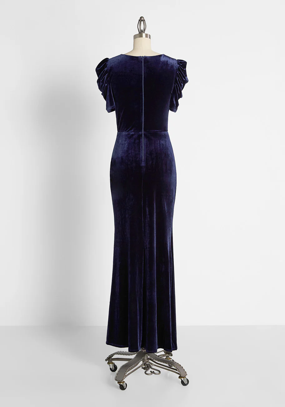 Dauntless and Daring Velvet Maxi Dress - Olabens