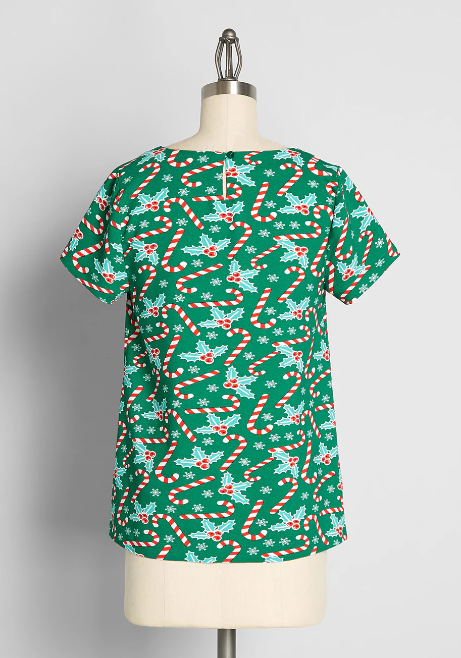 Delightful Demeanor Short Sleeve Blouse - Olabens