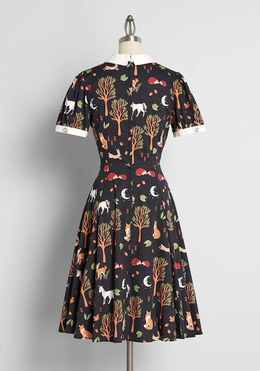 Isnyt x Collectif Enchanted By Fall Swing Dress - Olabens