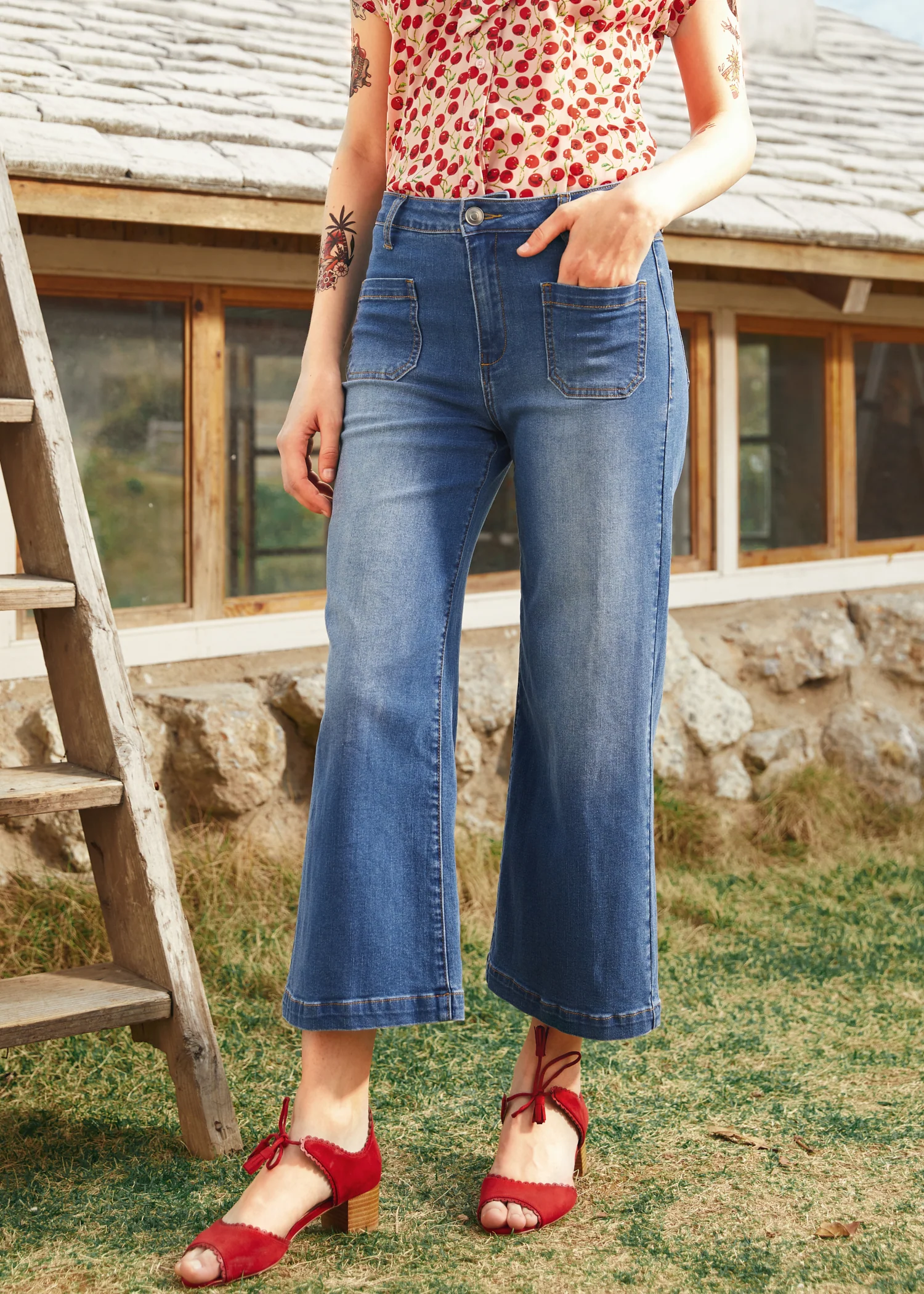 Boardwalk Beauty Wide Leg Denim Pants - Olabens