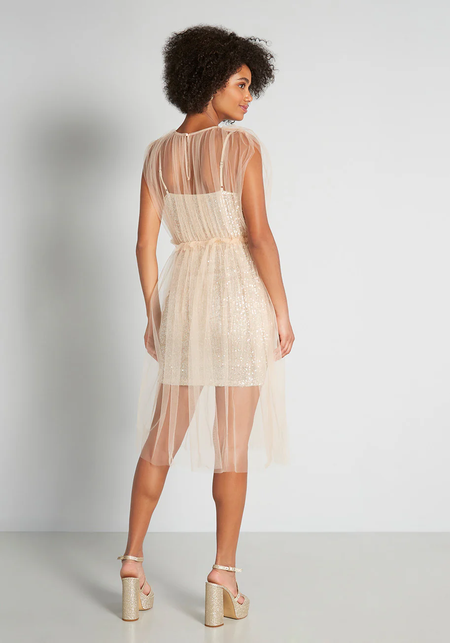 Sheer to Sparkle Mini Dress - Olabens