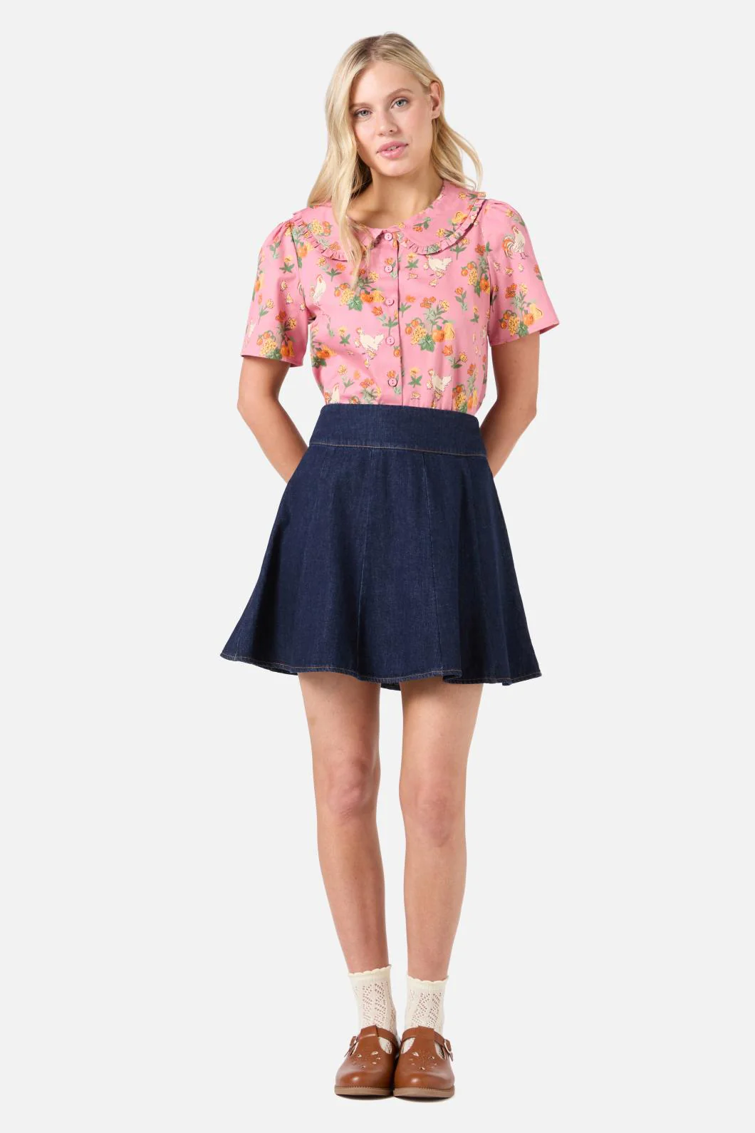 Chickens Short Sleeve Blouse - Olabens