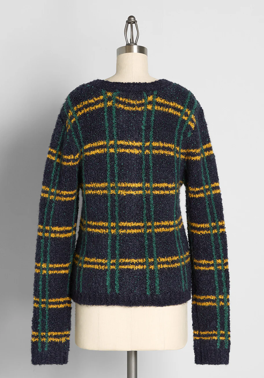 So Fab, So Plaid Boucl   Cardigan - Olabens