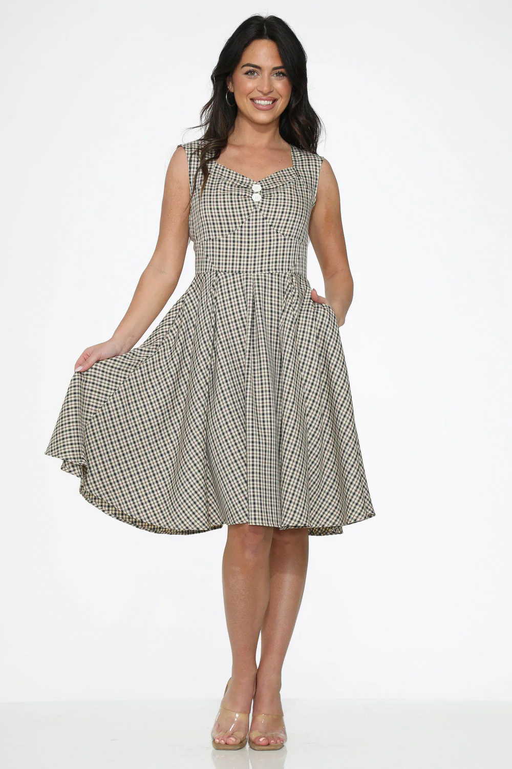 Gingham Swing Dress - Olabens