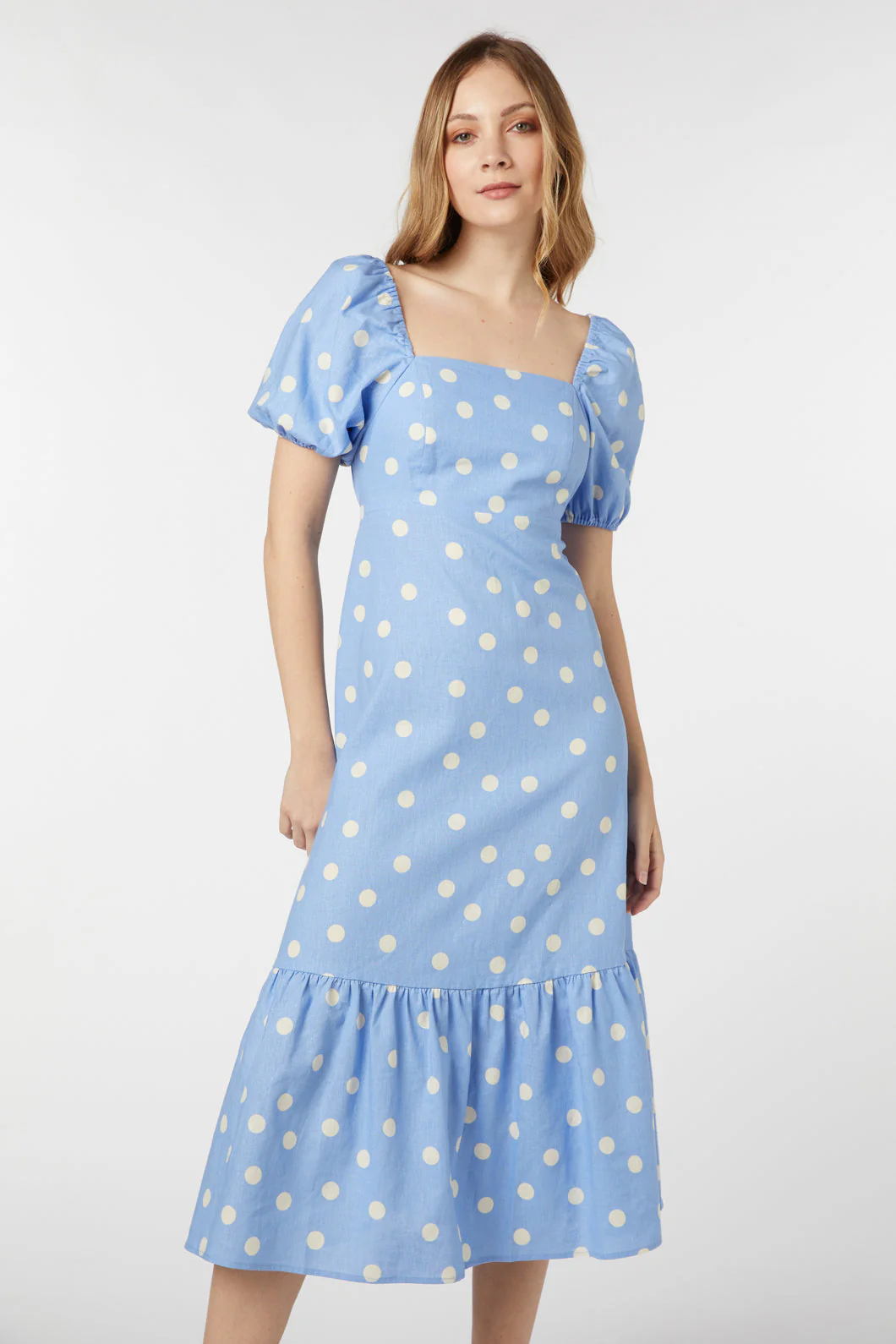 Lucy Polka Dot Midi Dress - Olabens