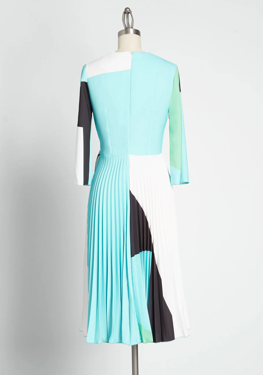 Opposites Abstract Faux-Wrap Dress - Olabens