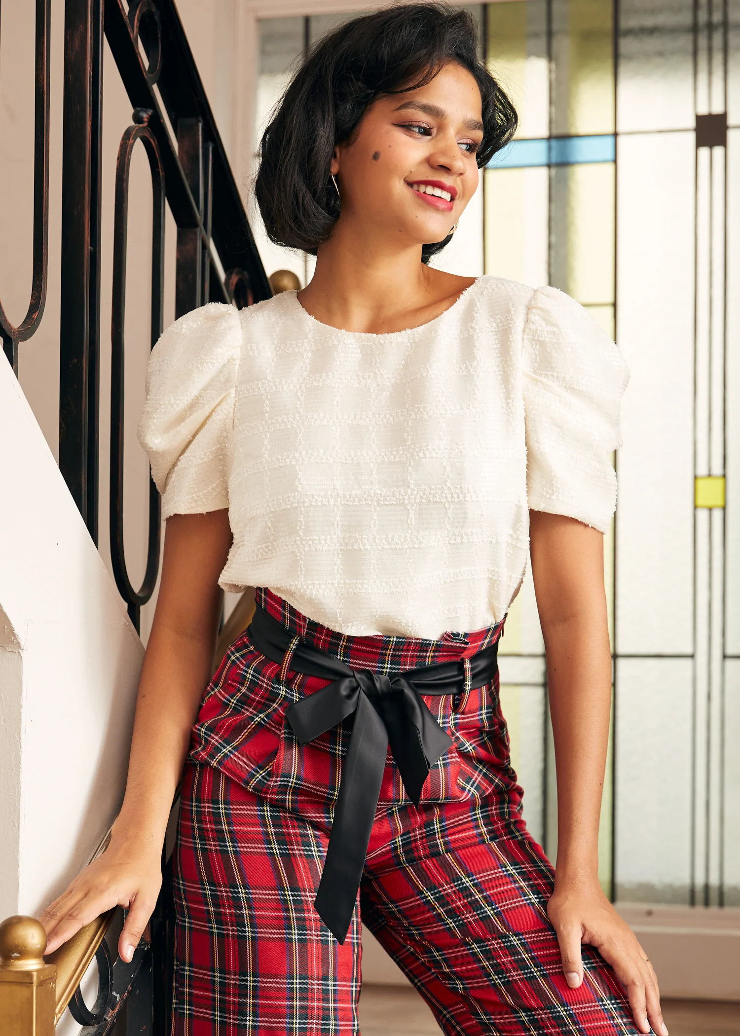 Festive Frolic Bubble Sleeve Crew - Olabens