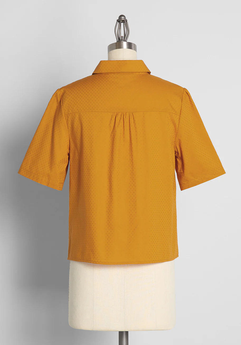 Merry Times in Marigold Tie-Neck Blouse - Olabens