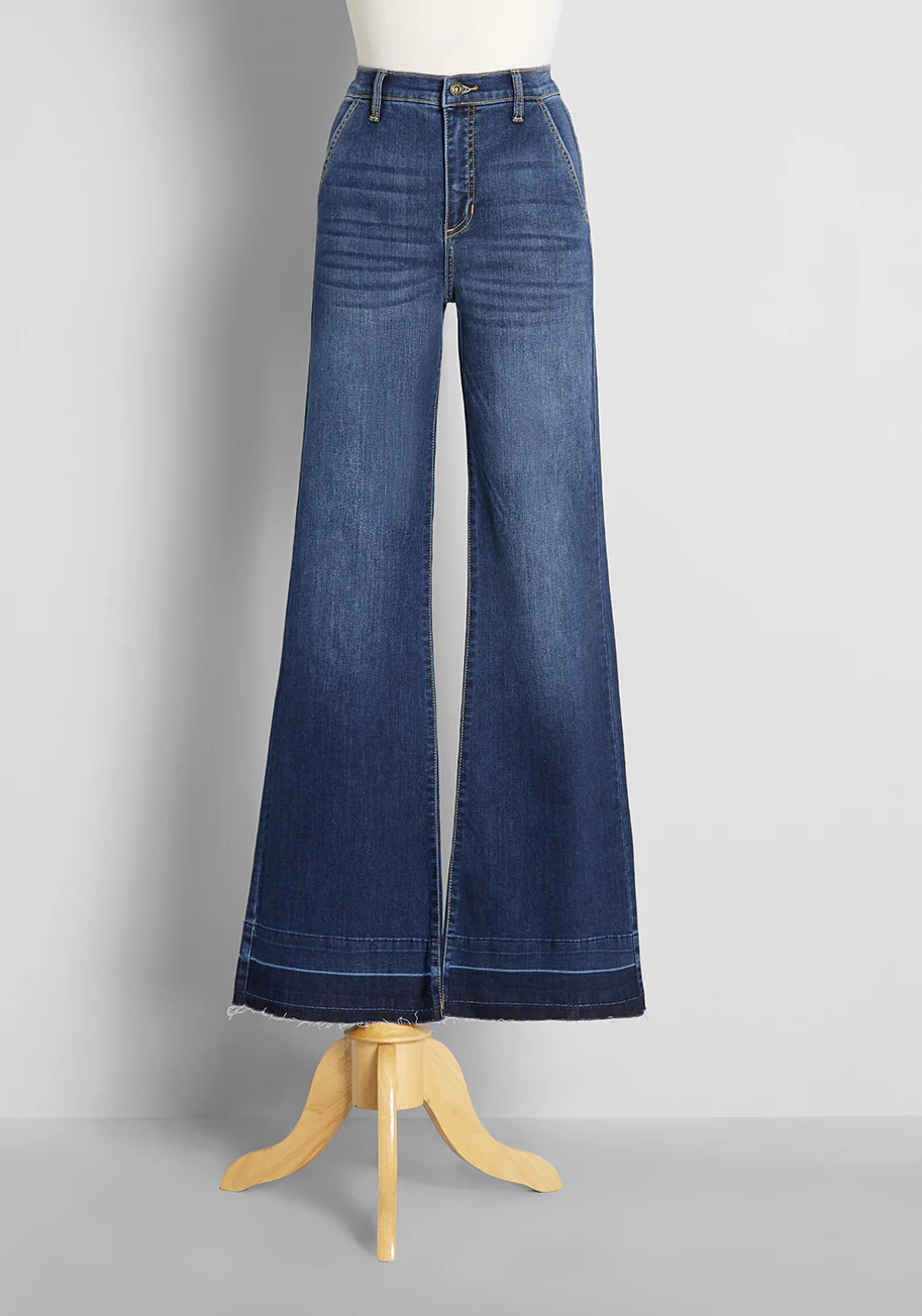 Never Let You Down Wide-Leg Jeans - Olabens