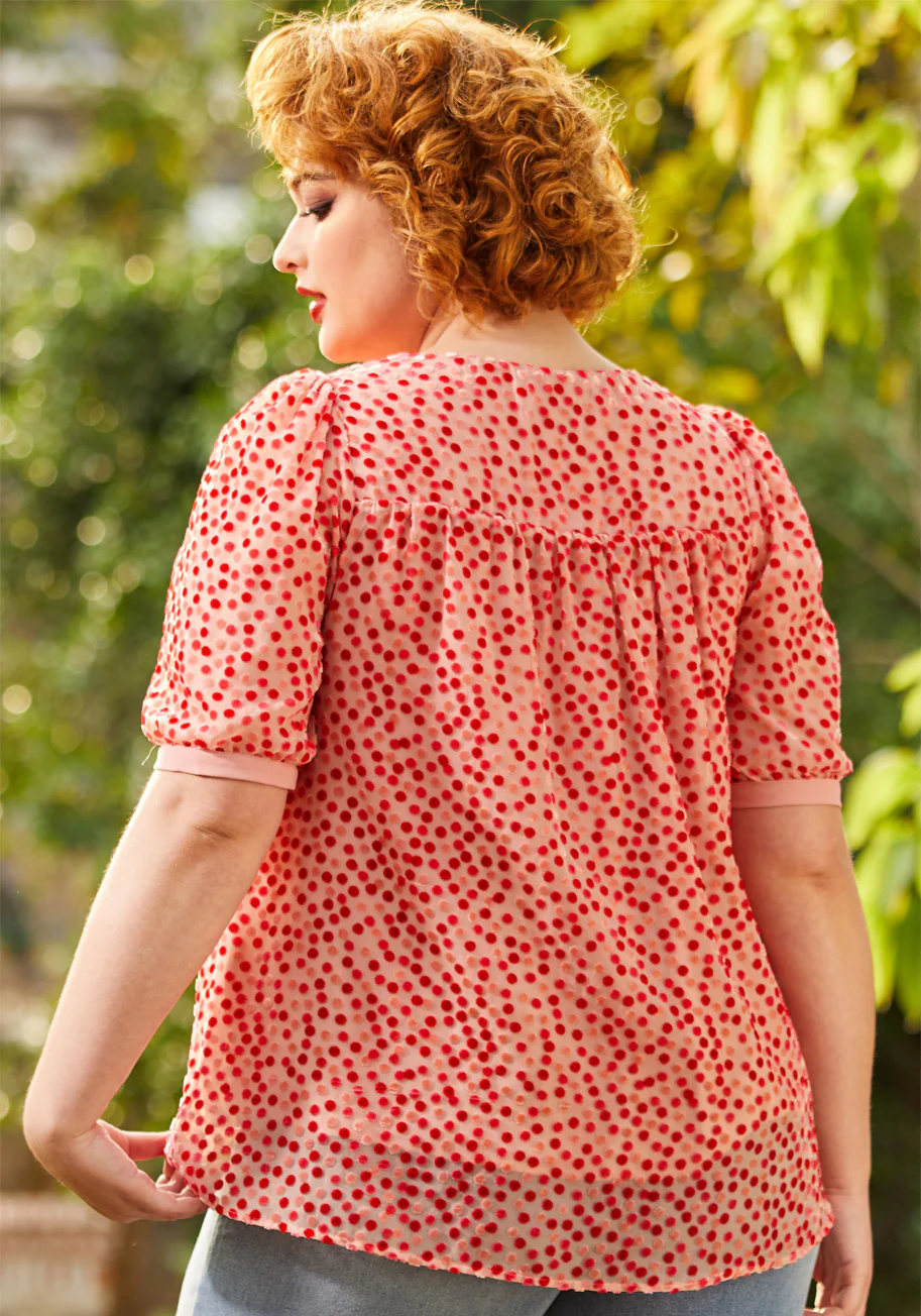 Confetti Confection Tie-Neck Blouse - Olabens