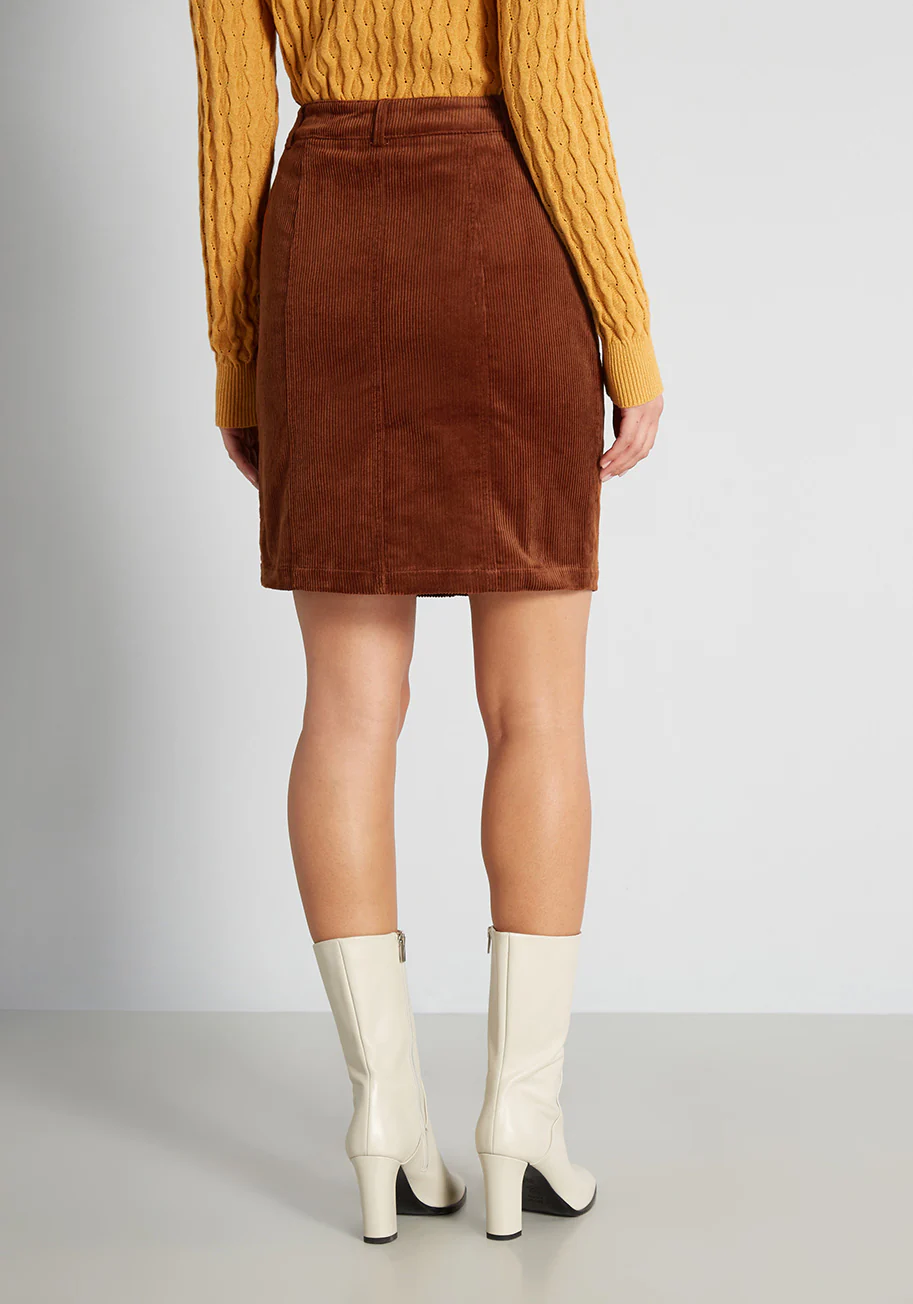 Curious in Corduroy Mini Skirt - Olabens