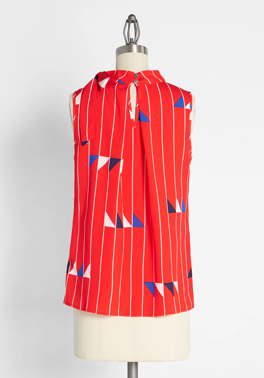 Sails On the Horizon Sleeveless Blouse - Olabens