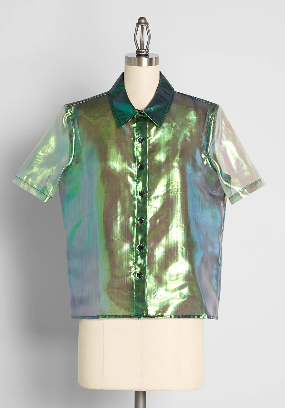 Garden Fairy Fantasies Button-Up Top - Olabens