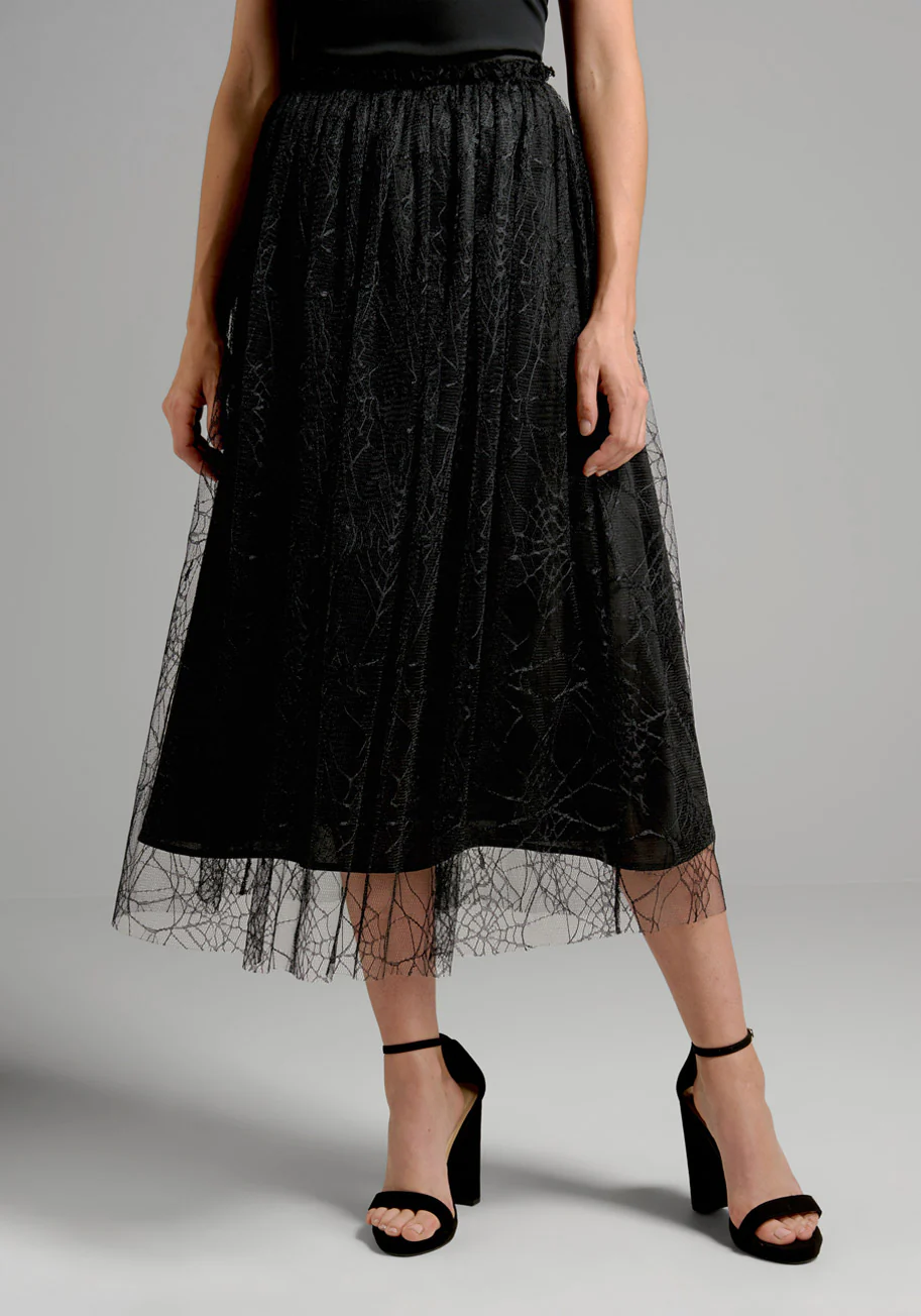 Along Came A Spider Midi Skirt - Olabens