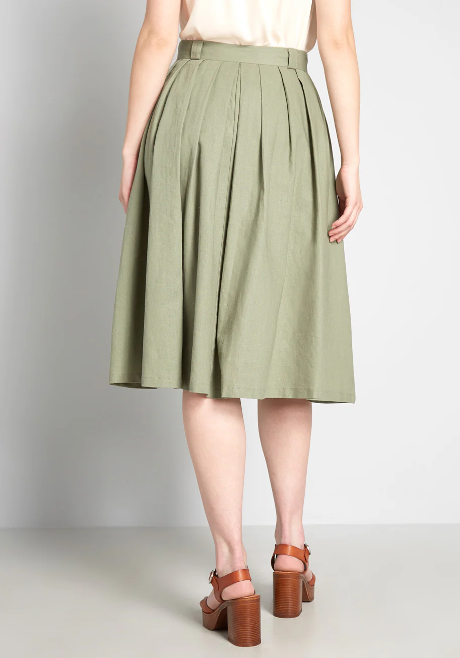 Effortless Feature Midi Skirt - Olabens