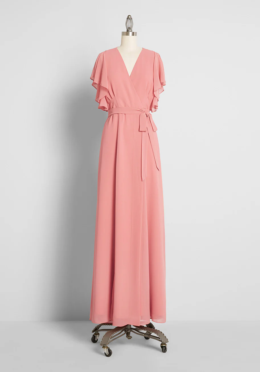 Fluttering of My Heart Maxi Wrap Dress - Olabens