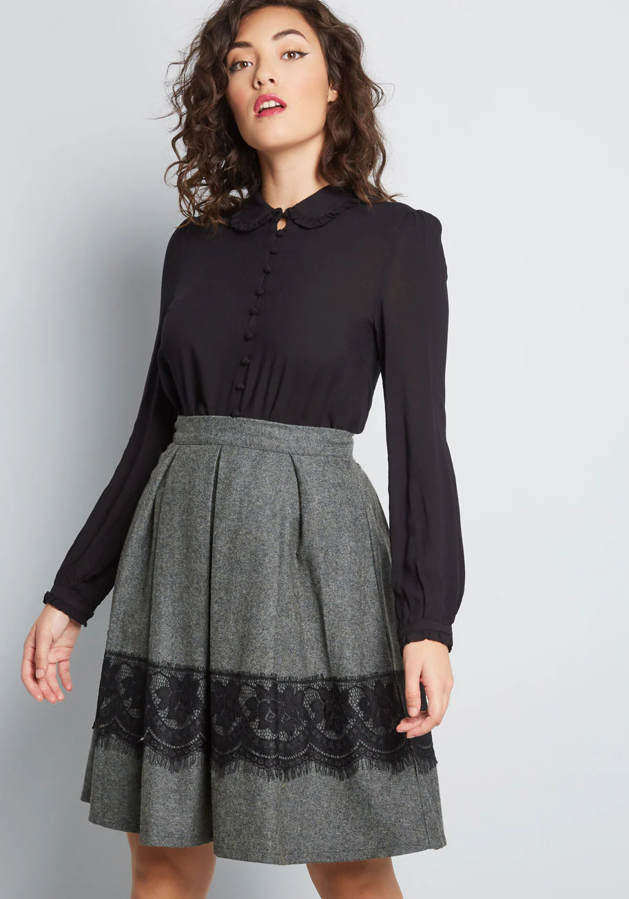 Whirl Record A-Line Skirt - Olabens