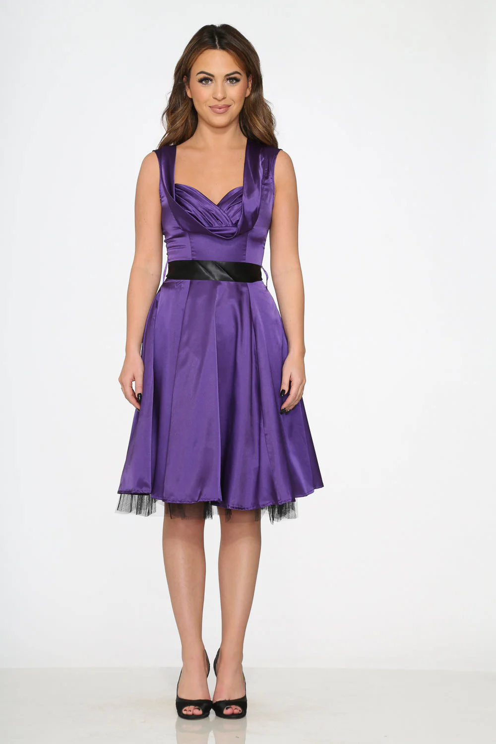 Purple Occastional Swing Dress - Olabens