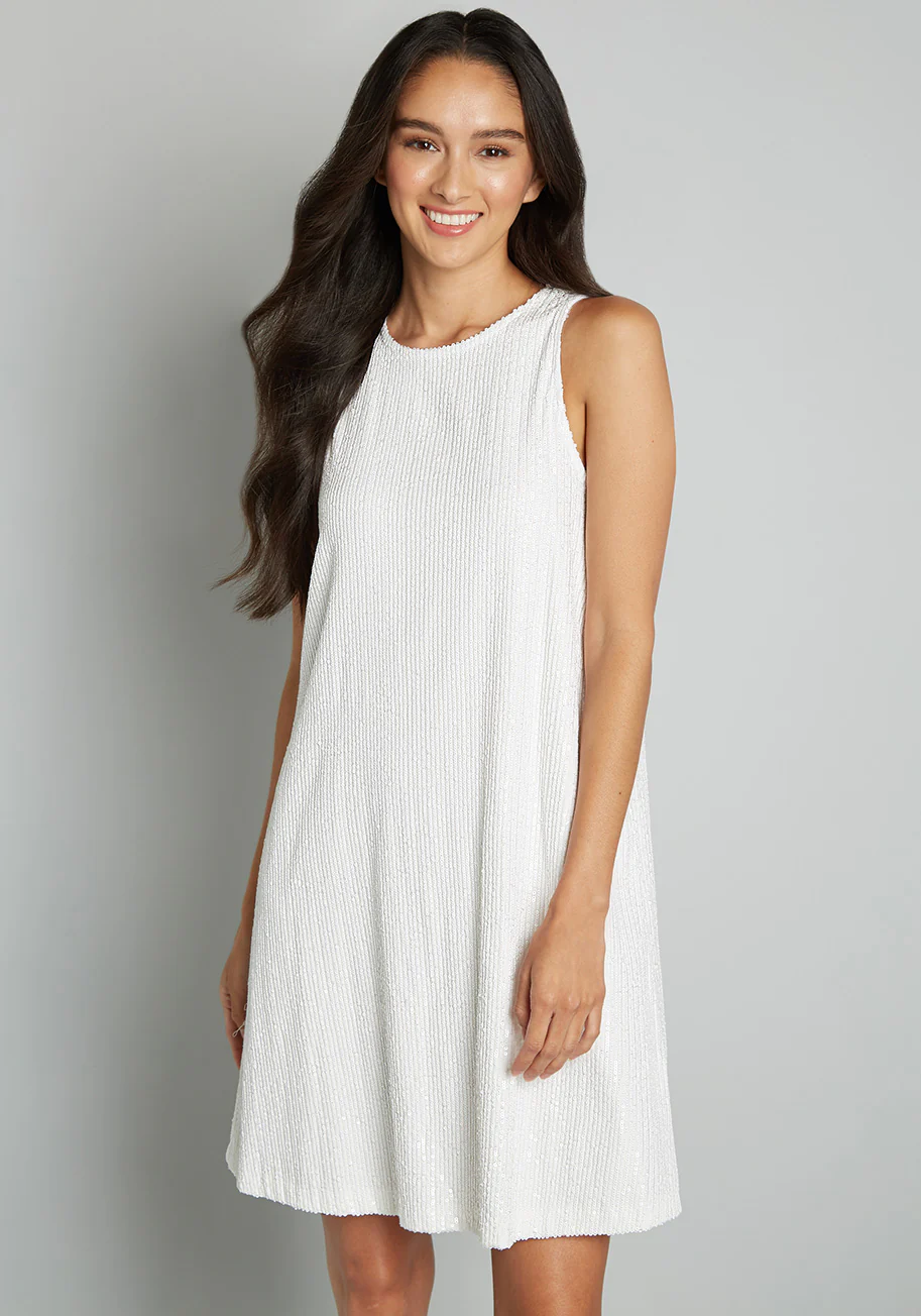 Shine and Dine Sequin Shift Dress - Olabens