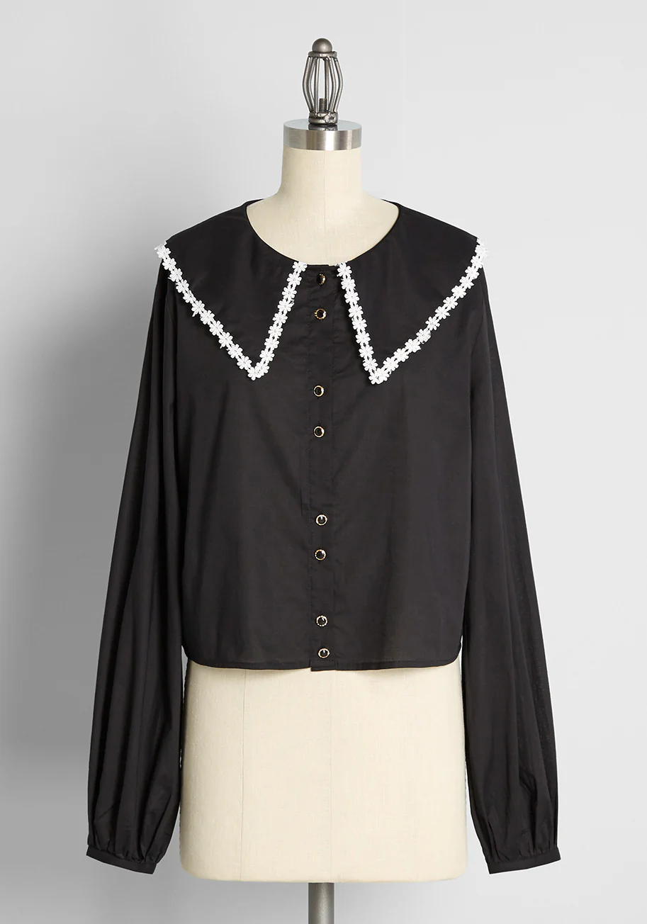 Isnyt x Collectif Daisy Persuasion Long Sleeve Blouse - Olabens